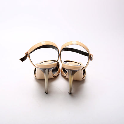 Patent Leather Heeled Sandal Size 36
