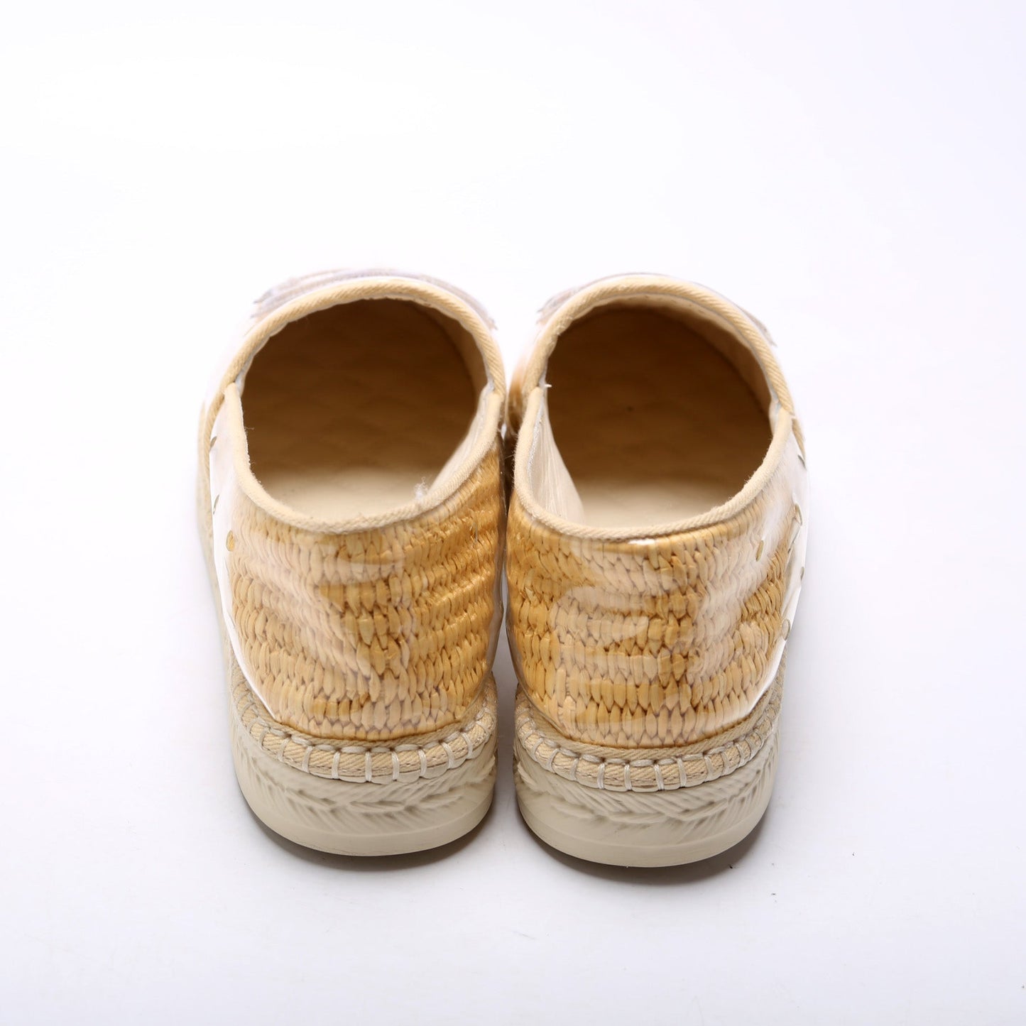 Raffia/PVC Espadrille Flats Size 38