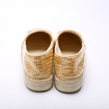 Raffia/PVC Espadrille Flats Size 38