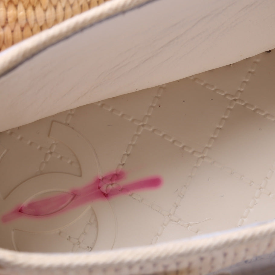 Raffia/PVC Espadrille Flats Size 38