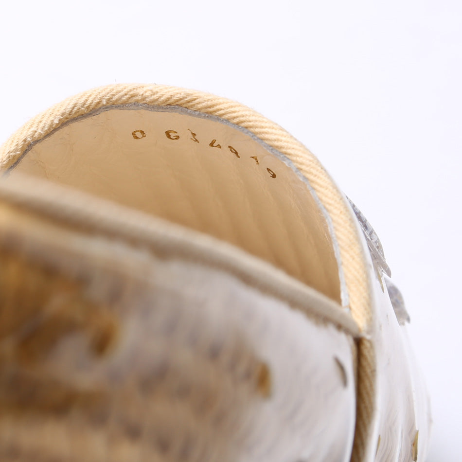 Raffia/PVC Espadrille Flats Size 38