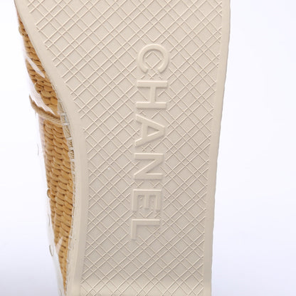 Raffia/PVC Espadrille Flats Size 38