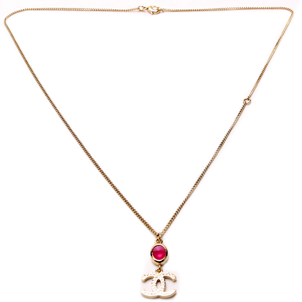 CC Crystal And Stone Drop Necklace