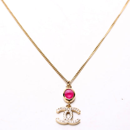 CC Crystal And Stone Drop Necklace
