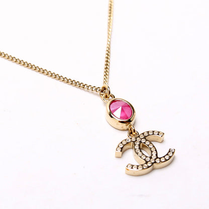 CC Crystal And Stone Drop Necklace