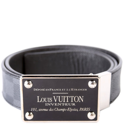 LV Inventeur 35MM Damier Graphite/Leather/ Reversible Belt Size 85/34