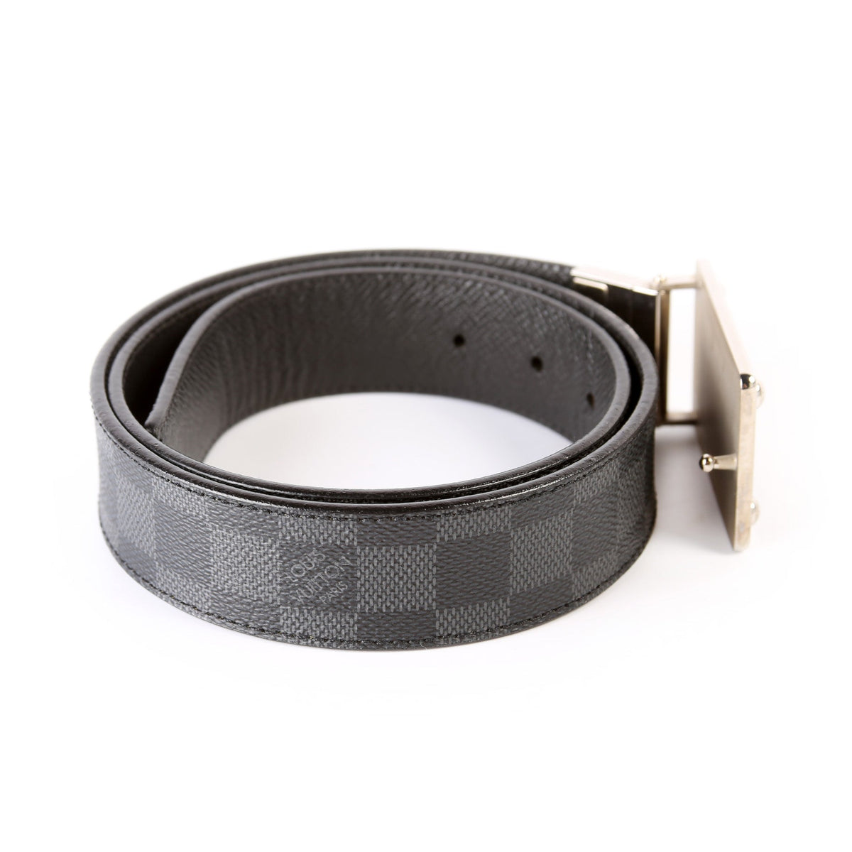 LV Inventeur 35MM Damier Graphite/Leather/ Reversible Belt Size 85/34