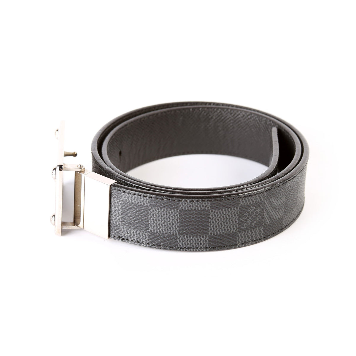 LV Inventeur 35MM Damier Graphite/Leather/ Reversible Belt Size 85/34