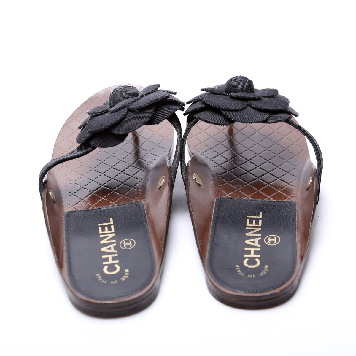 Camellia Cloth T-Strap Sandals Size 39
