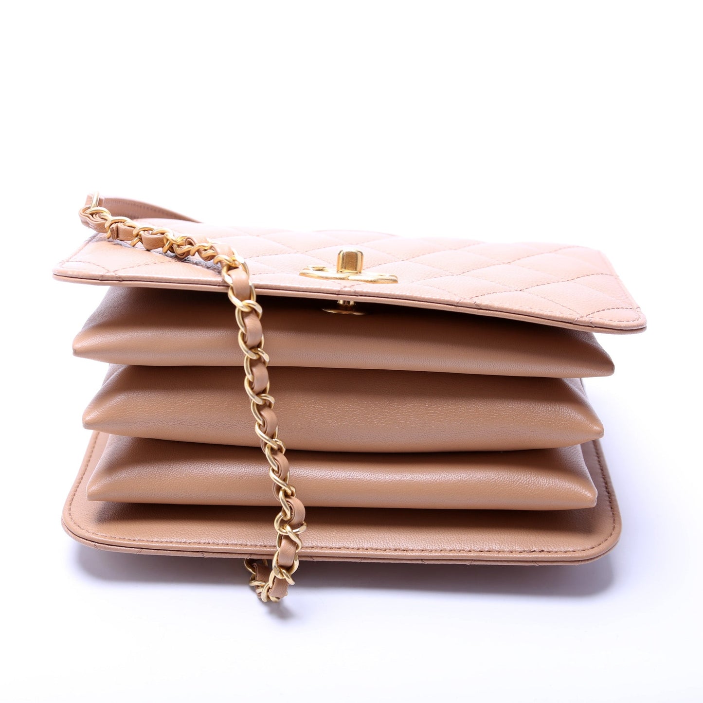 Mini Top Handle Flap Bag Quilted Caviar