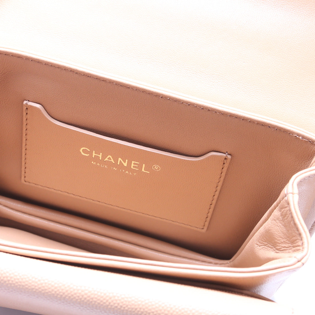 Mini Top Handle Flap Bag Quilted Caviar