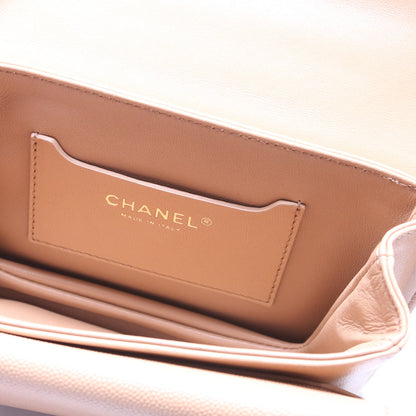 Mini Top Handle Flap Bag Quilted Caviar
