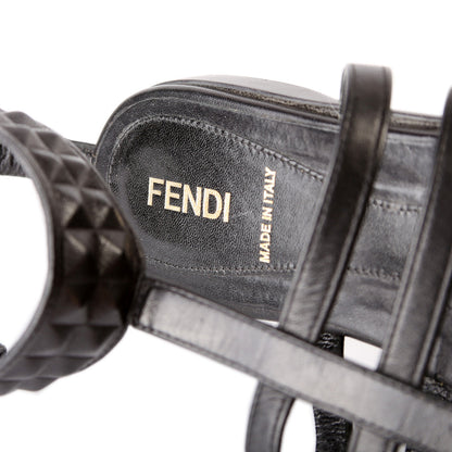 Gladiator Leather Studded Ankle Sandals Size 37.5