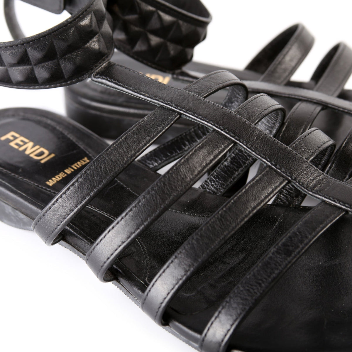 Gladiator Leather Studded Ankle Sandals Size 37.5