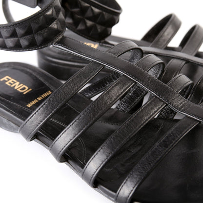 Gladiator Leather Studded Ankle Sandals Size 37.5