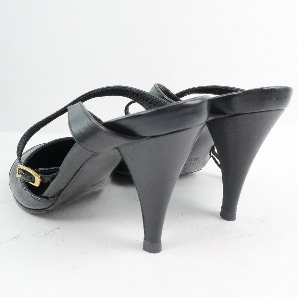 CHANEL Sandals Calfskin, patent leather black Women 35 1/2 Used