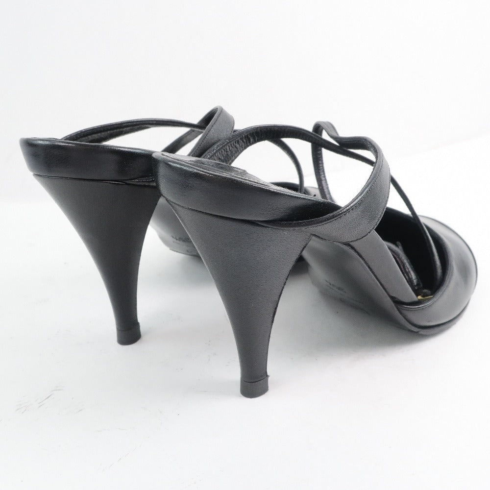CHANEL Sandals Calfskin, patent leather black Women 35 1/2 Used