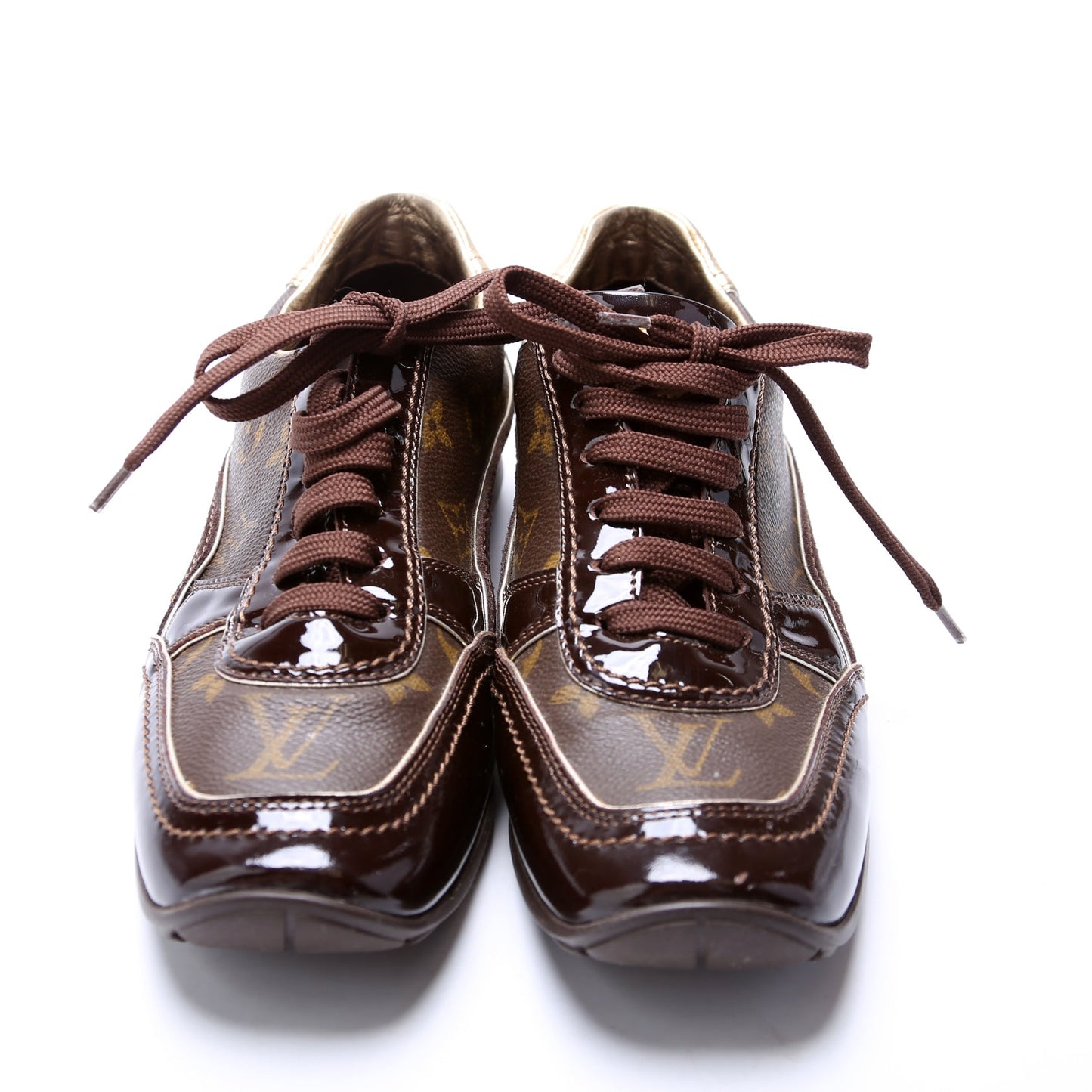 Globe Trotter Patent/Monogram Sneakers Size 38.5
