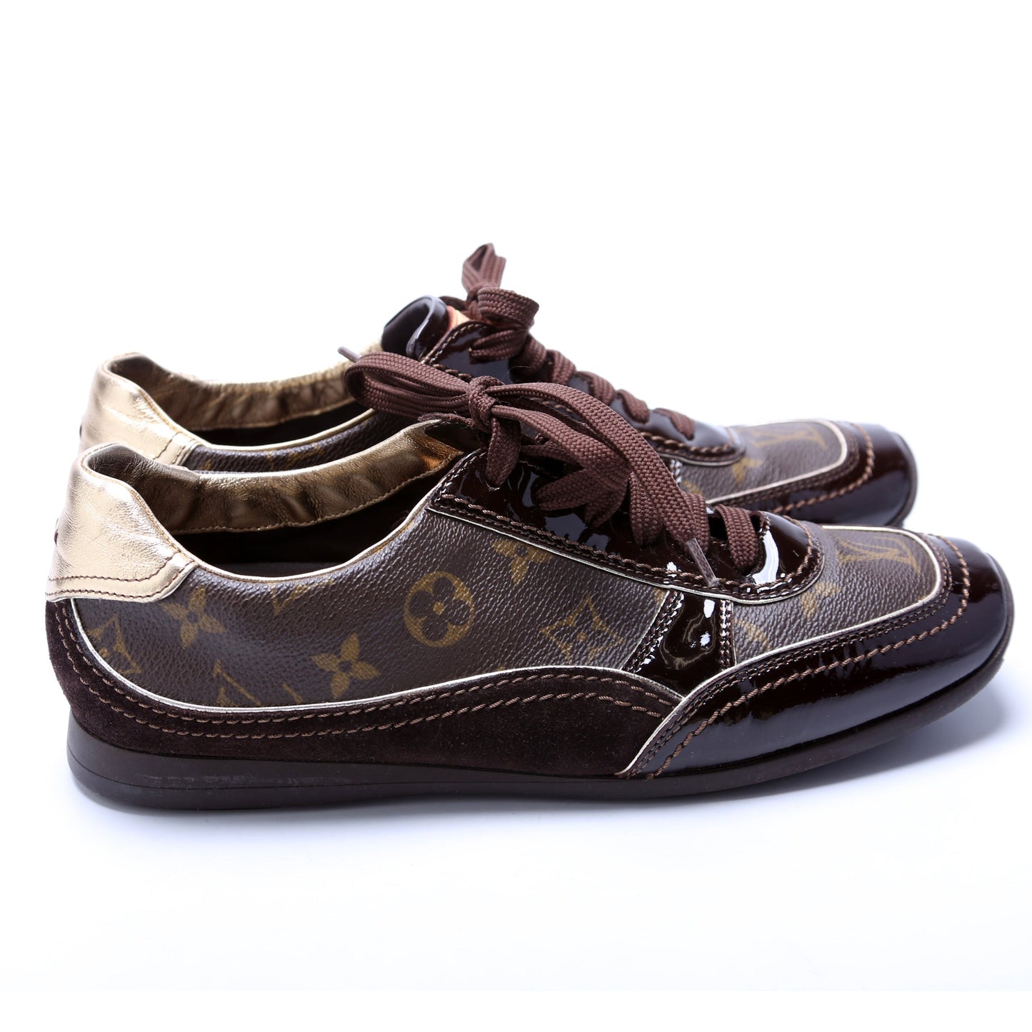 Globe Trotter Patent/Monogram Sneakers Size 38.5