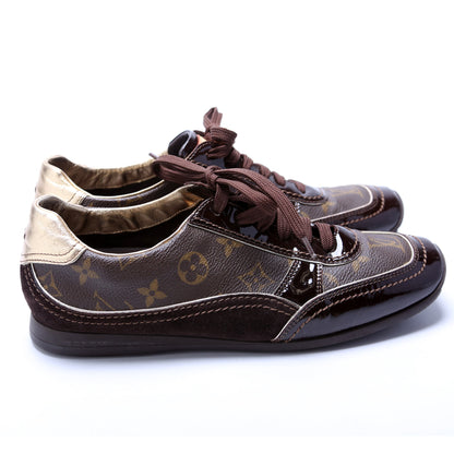 Globe Trotter Patent/Monogram Sneakers Size 38.5