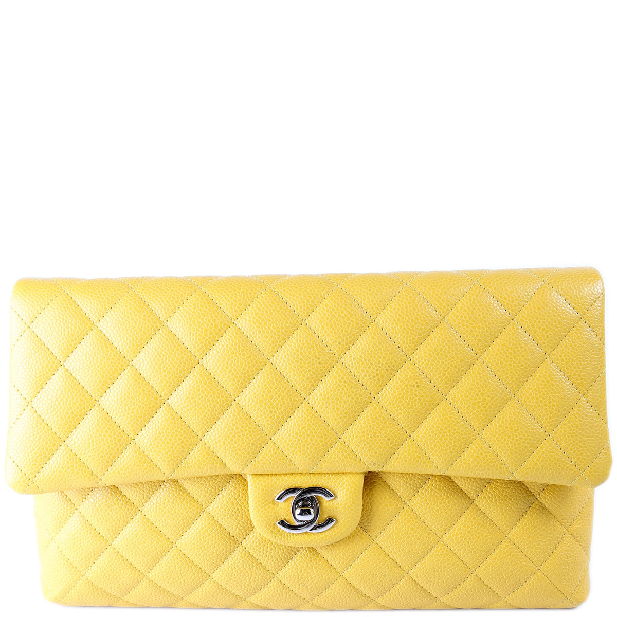 Classic Flap Clutch Caviar Yellow