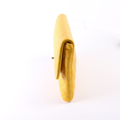 Classic Flap Clutch Caviar Yellow