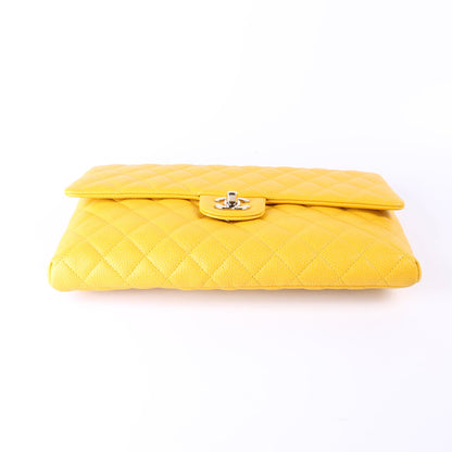 Classic Flap Clutch Caviar Yellow