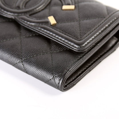 Filigree Medium Flap Wallet Caviar 25M