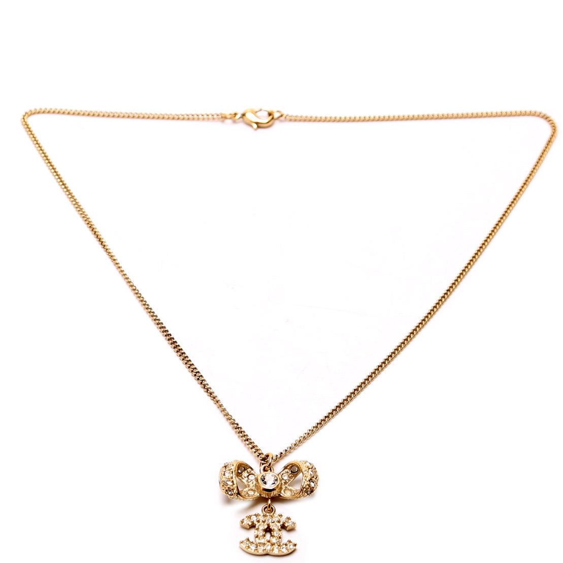 Crystal CC Bow Necklace