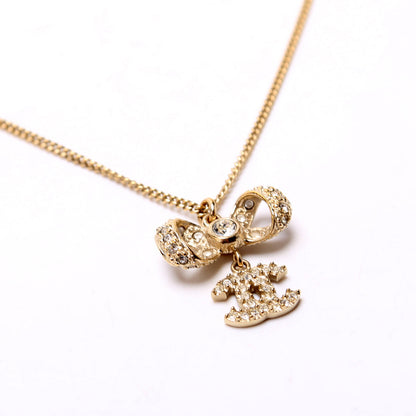Crystal CC Bow Necklace