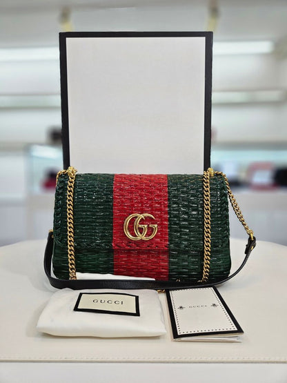 Gucci Glazed Wicker Small Sestino Shoulder Bag 524829 96738531