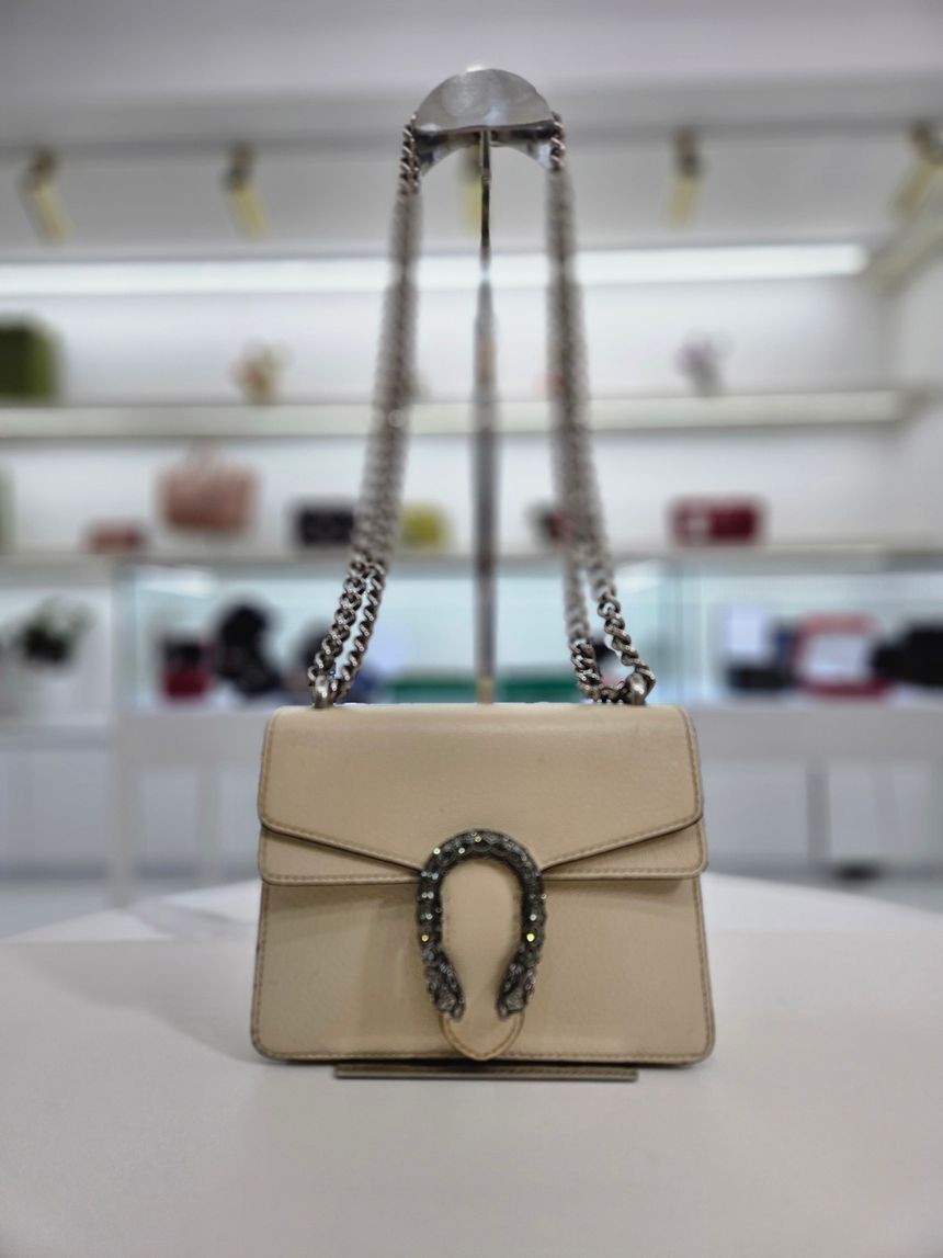Gucci White Leather Dionysus Mini Shoulder Bag 421970 99017260