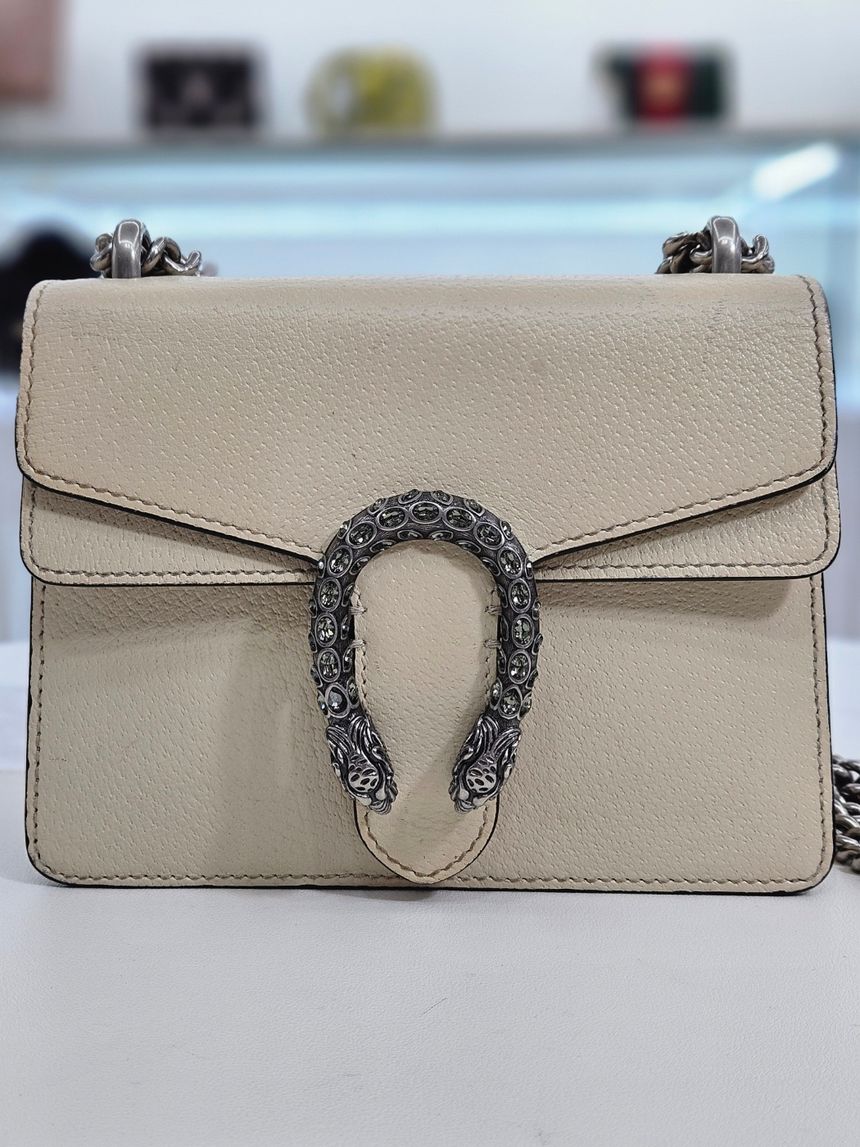 Gucci White Leather Dionysus Mini Shoulder Bag 421970 99017260