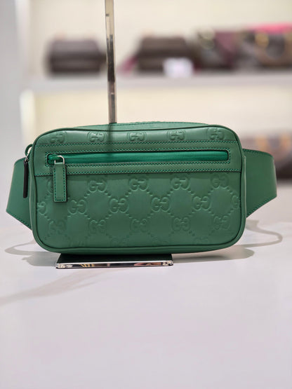 Gucci GG Rubber Effect Green Belt Bag Hip Bag 771422 99738093