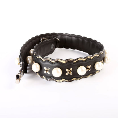 Pearl Embellished Snakeskin Strap