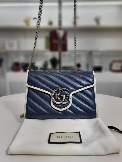 Gucci GG Marmont Matelassé Mini Chain Crossbody Bag 573807 102013122