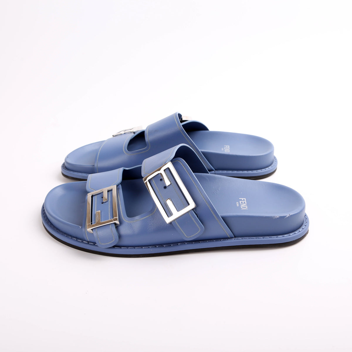 Pearland FF Leather Slide Sandals Size 38