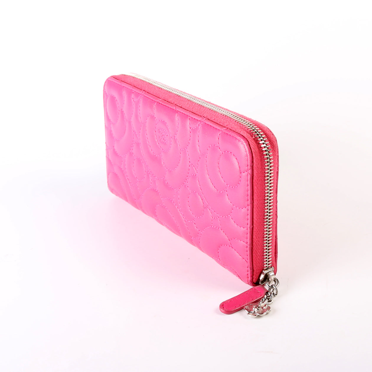 Camellia Zip Around Wallet Lambskin