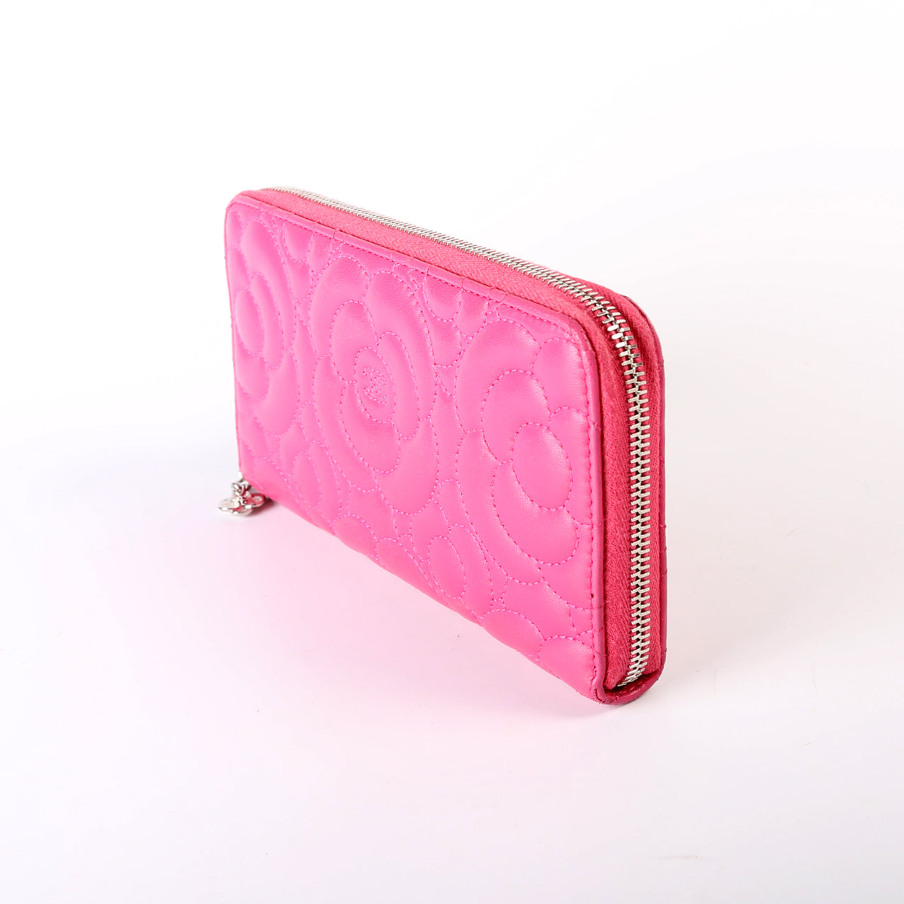 Camellia Zip Around Wallet Lambskin