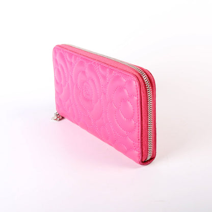 Camellia Zip Around Wallet Lambskin