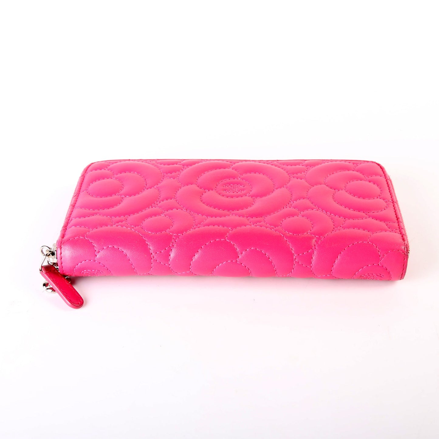 Camellia Zip Around Wallet Lambskin