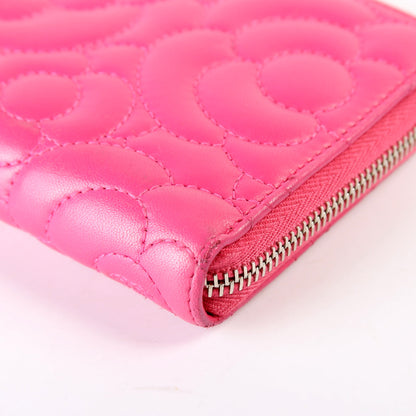 Camellia Zip Around Wallet Lambskin