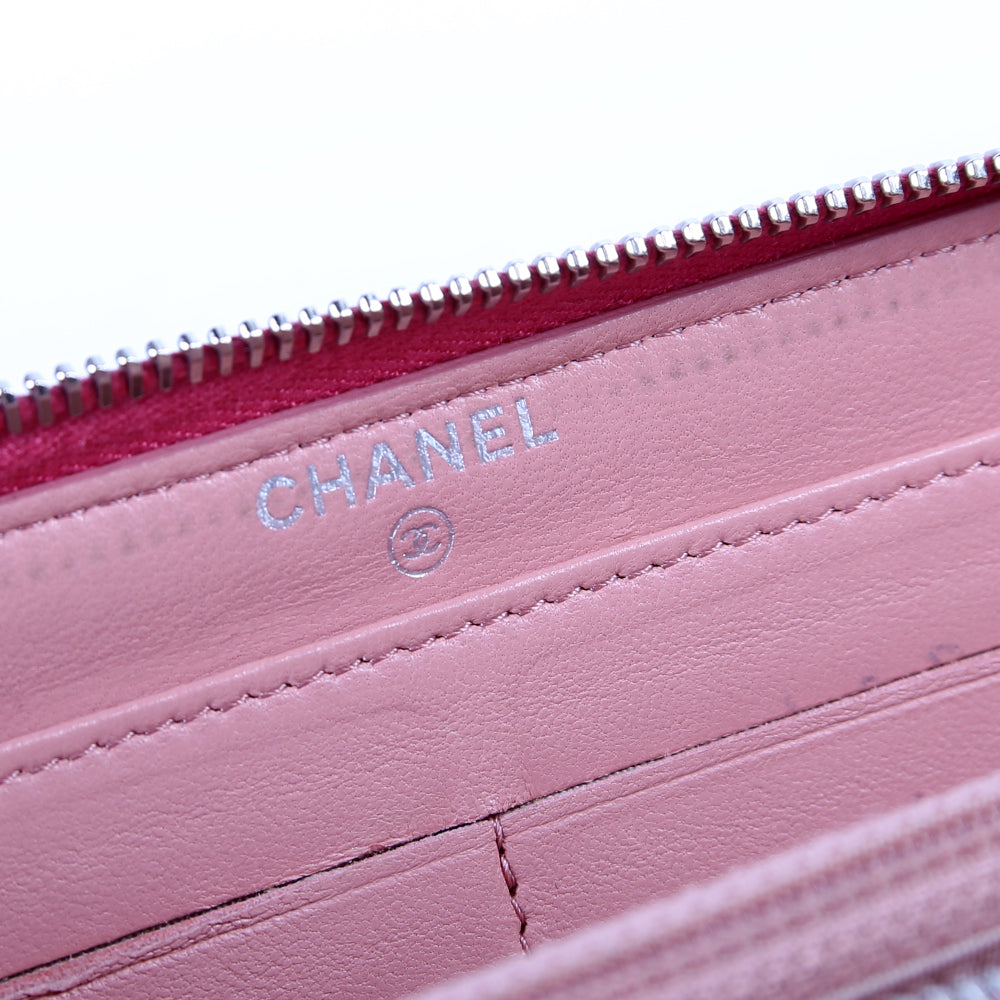 Camellia Zip Around Wallet Lambskin