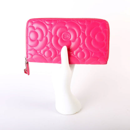 Camellia Zip Around Wallet Lambskin