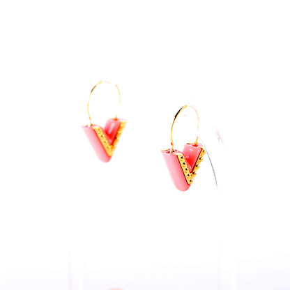 Essential V Studded Hoop Earrings