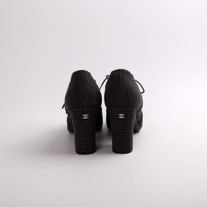Cloth Lace Up Booties Size 42