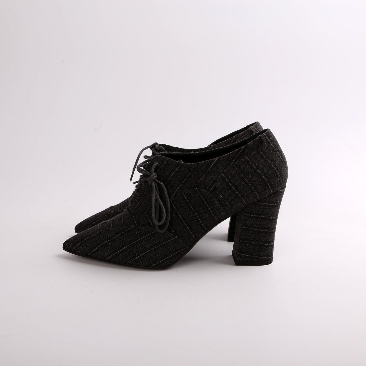 Cloth Lace Up Booties Size 42