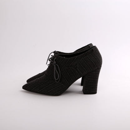 Cloth Lace Up Booties Size 42