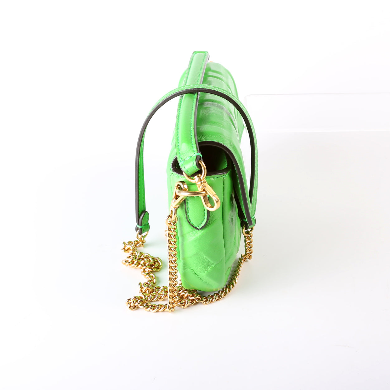 8BS017 FF 1974 Leather Mini Baguette