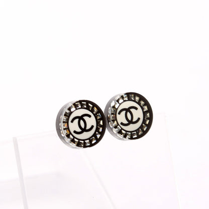 CC Rhinestone Resin Stud Small Earrings